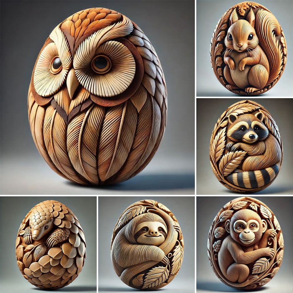 Carved Animal Eggs