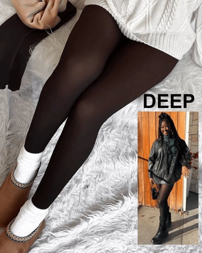 🏆#1 Bestselling🔥MAGIC FLEECE LINED LEGGINGS • CLOSED FOOT - FLEECE TIGHTS