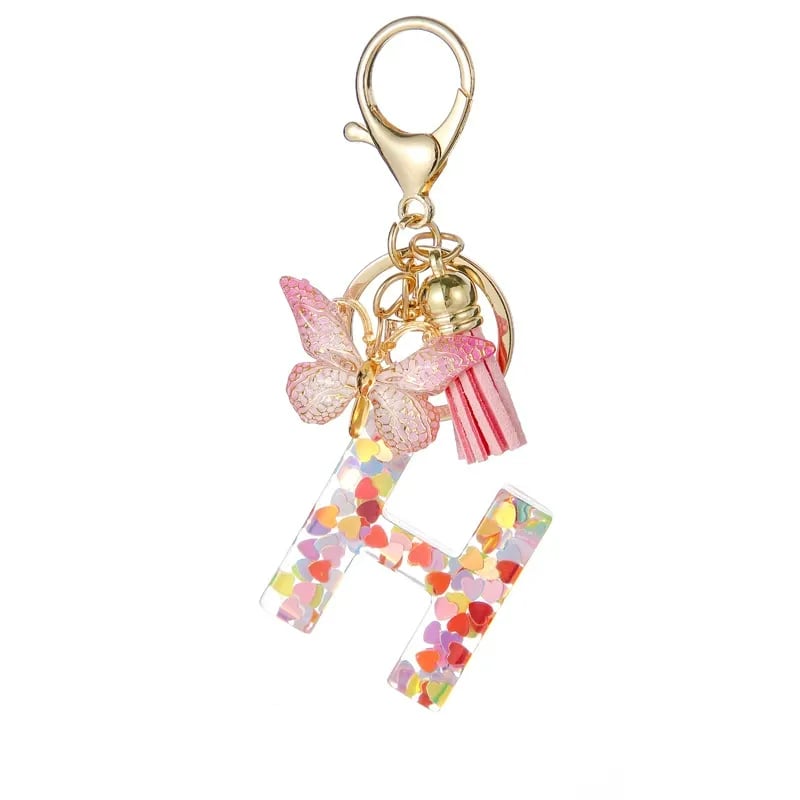 🔥Butterfly Letter Keychain Tassel Design Vibrant Durable Lightweight Gift