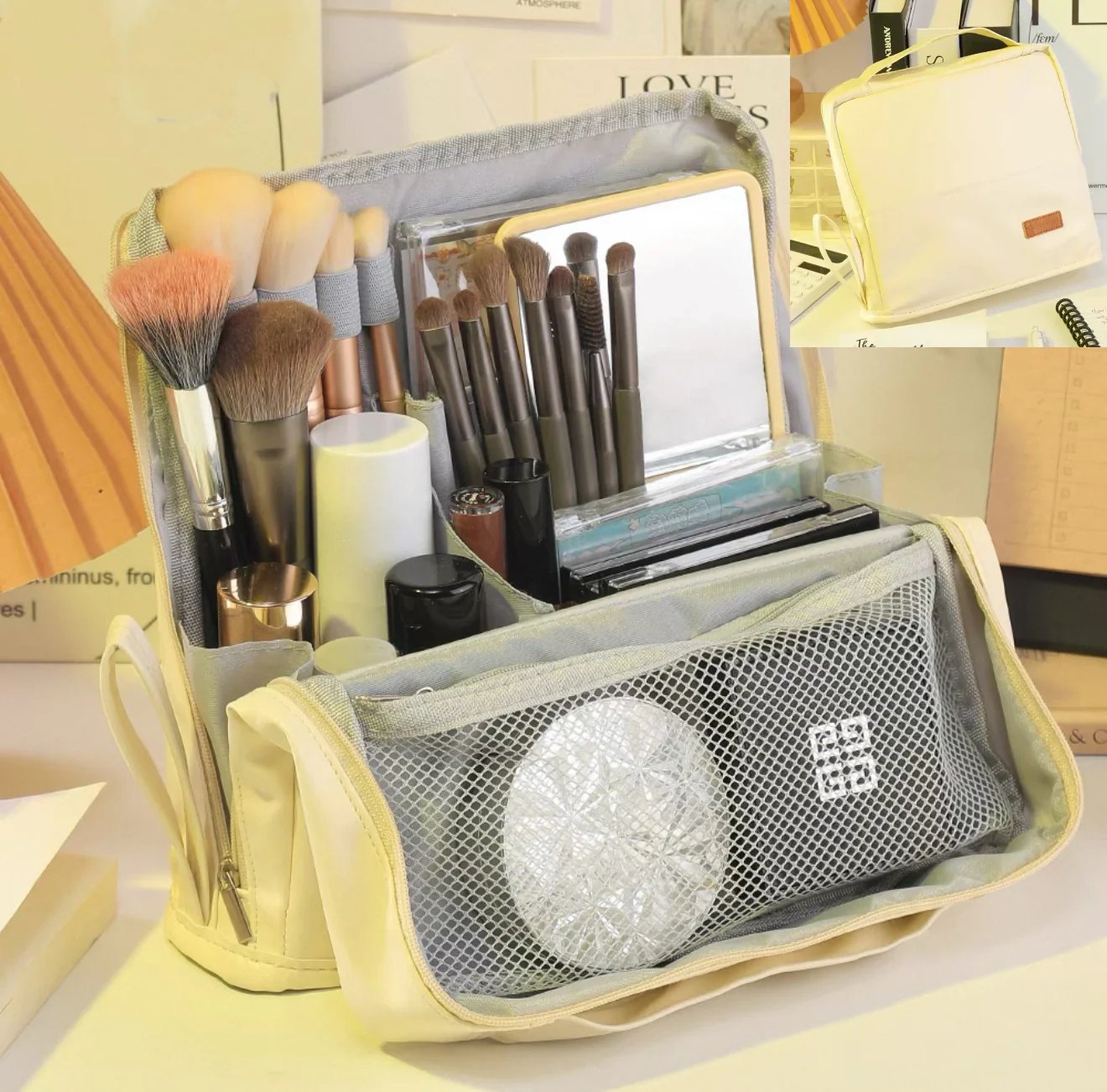 Standing Makeup Bag – Portable, Large Capacity