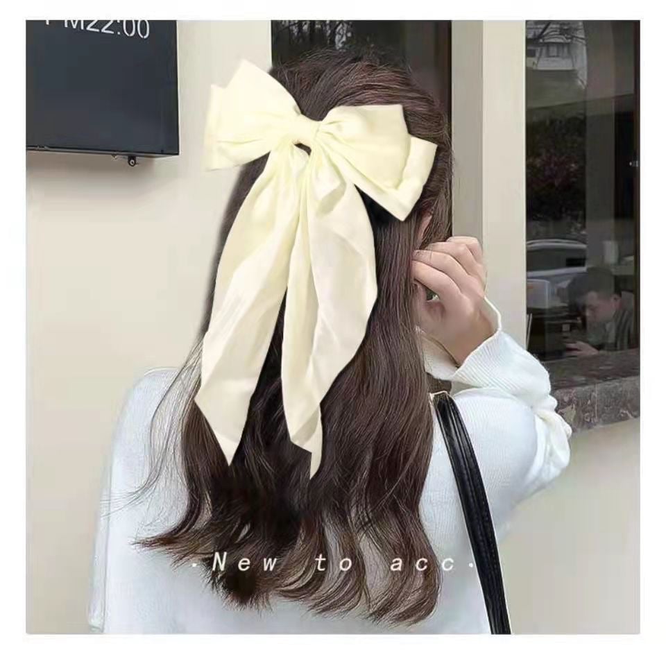🔥Large Bow Hair Clip for Women – Wedding & Everyday Ponytail Accessory with Long Tail