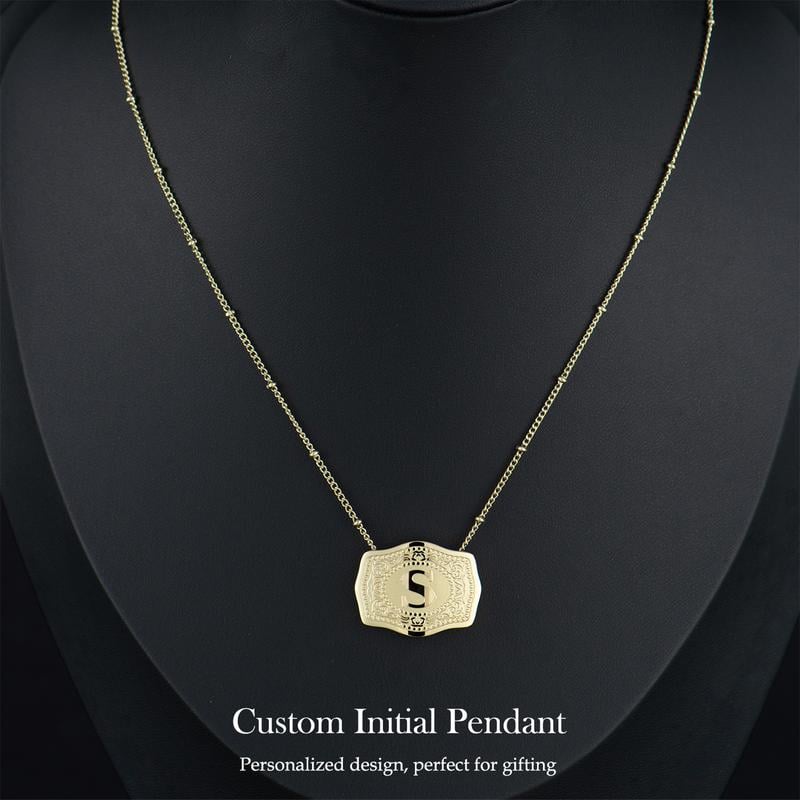 🤠 Handmade Western CowTag Initial Necklace ✨Your Story in 14K Gold Plated Perfection