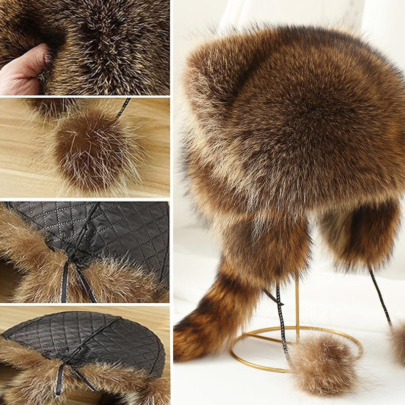 🦝Rascal Raccoon Faux Fur Hat with Ears | Cute Animal Winter Hat
