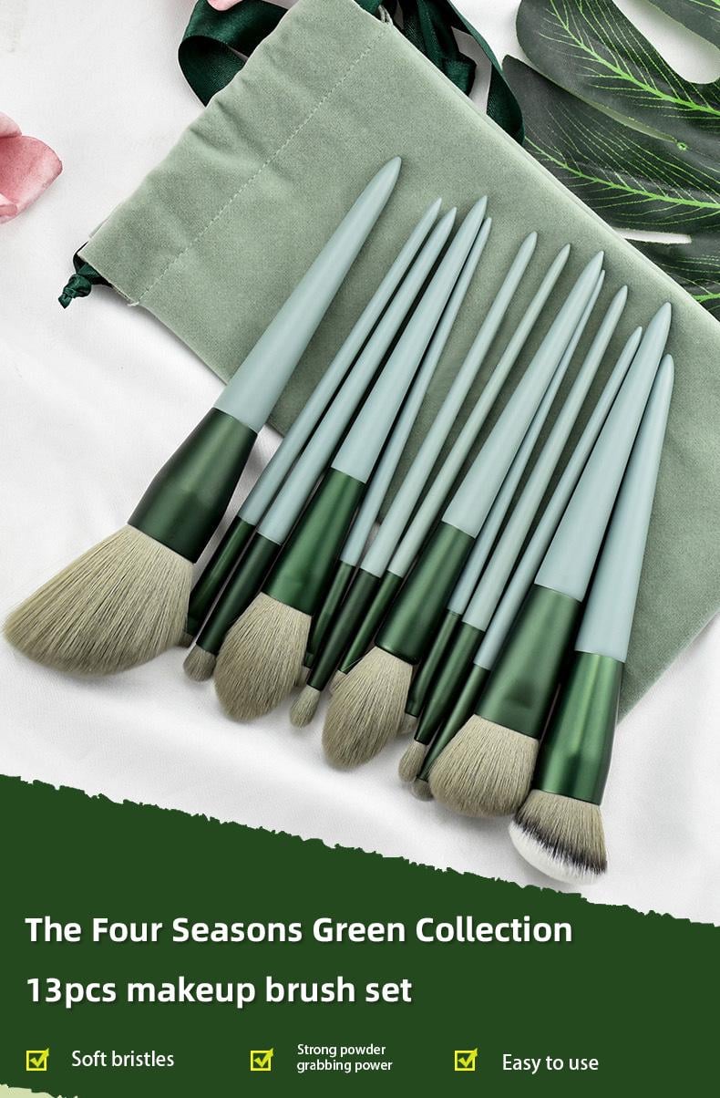 🔥13-Pc Professional Makeup Brush Kit – Soft Synthetic Hair for Face & Eyes – Travel-Friendly