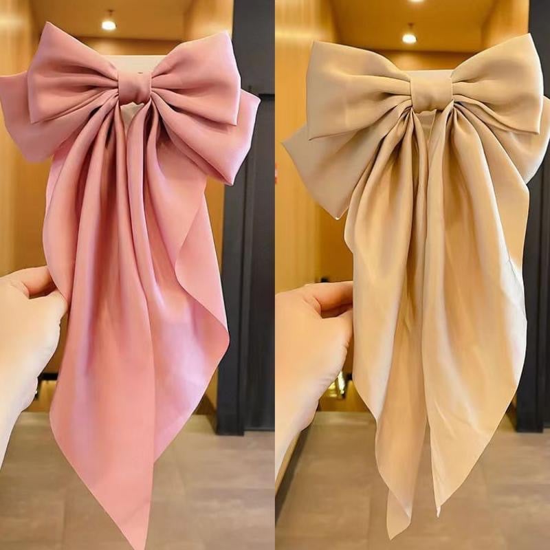 🔥Large Bow Hair Clip for Women – Wedding & Everyday Ponytail Accessory with Long Tail