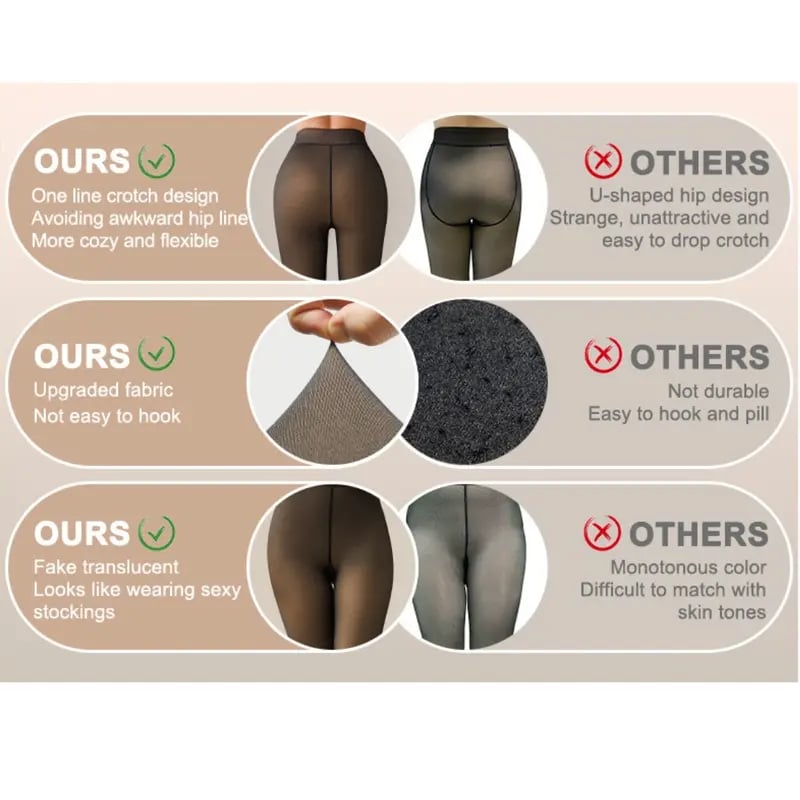 🏆#1 Bestselling🔥MAGIC FLEECE LINED LEGGINGS • CLOSED FOOT - FLEECE TIGHTS