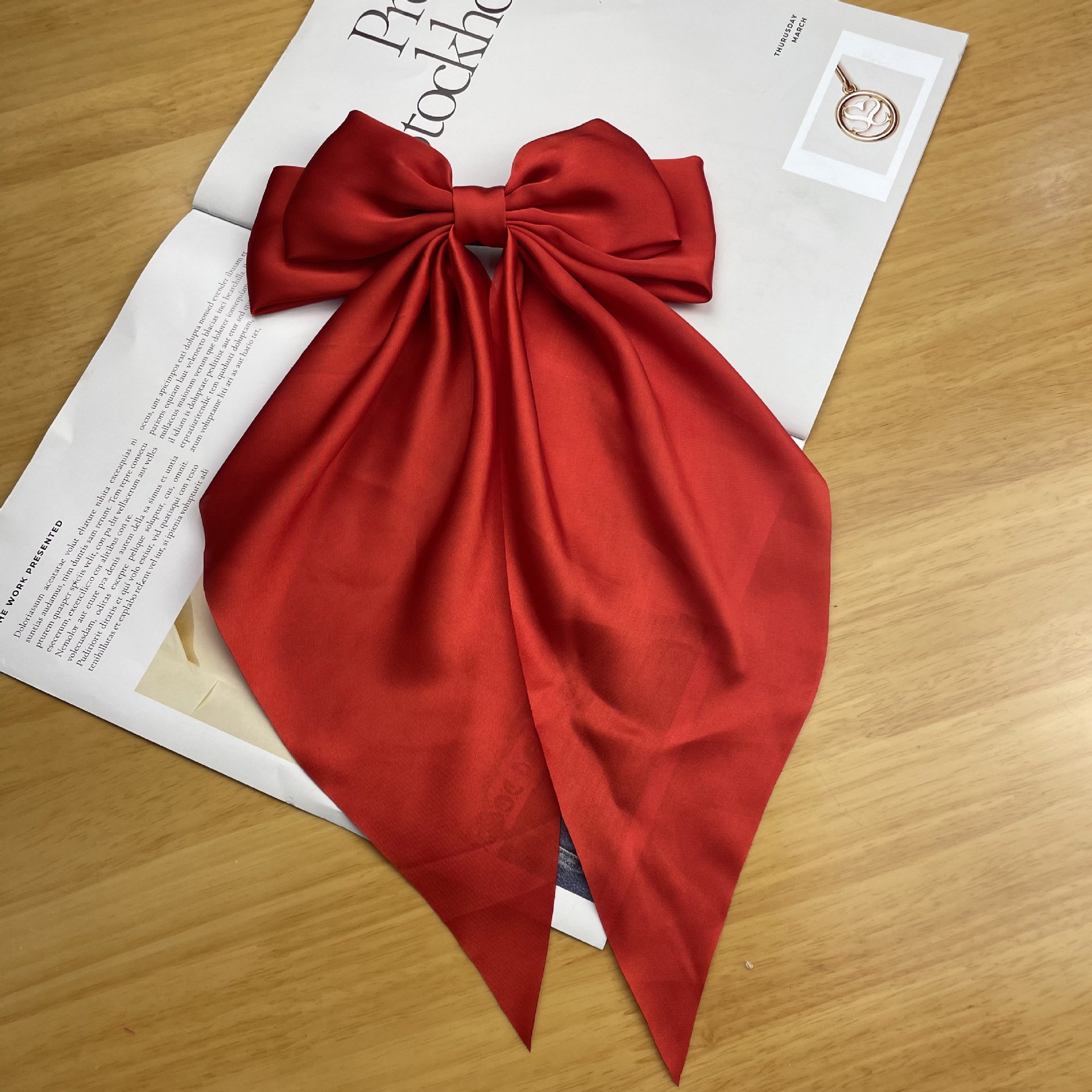 🔥Large Bow Hair Clip for Women – Wedding & Everyday Ponytail Accessory with Long Tail