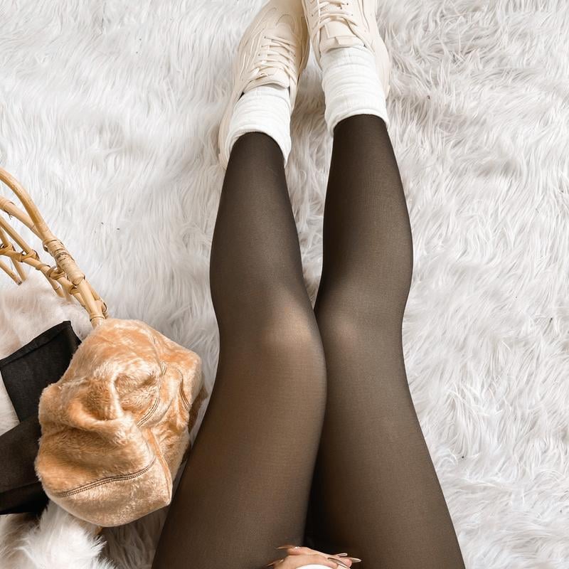 🏆#1 Bestselling🔥MAGIC FLEECE LINED LEGGINGS • CLOSED FOOT - FLEECE TIGHTS