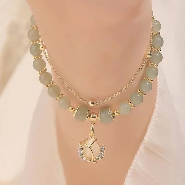 💞Lucky Wada Jade gold leaf bracelet