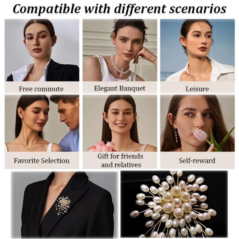 Ladies' High-end Exquisite Handmade Pearl Brooch