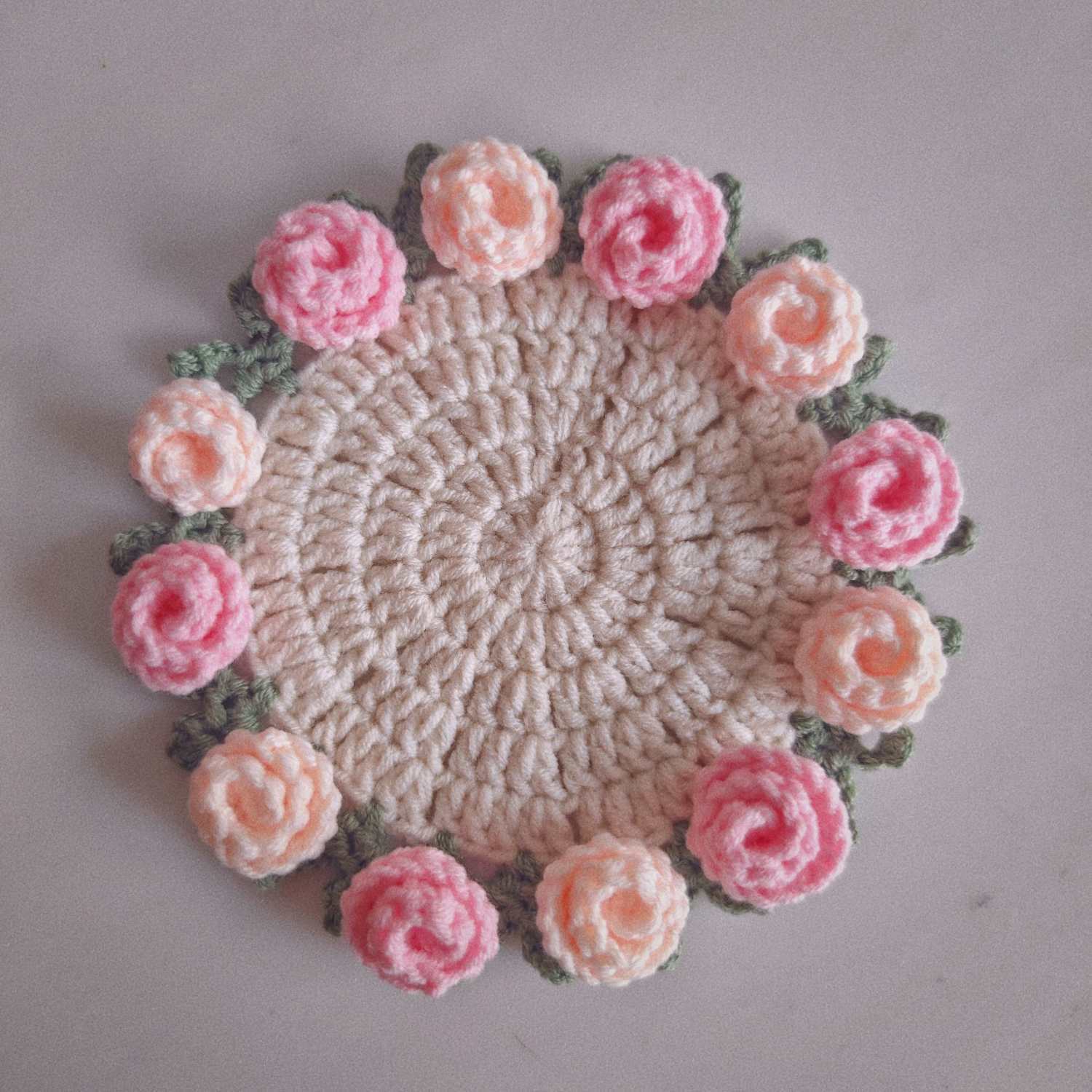 Crochet Flower Blanket Coasters