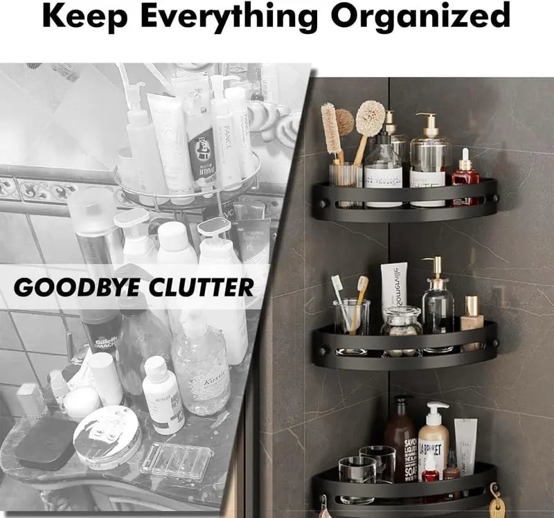 Triangle Shower Caddy Drill Free Wall MountShower Organizer(3 PCS)