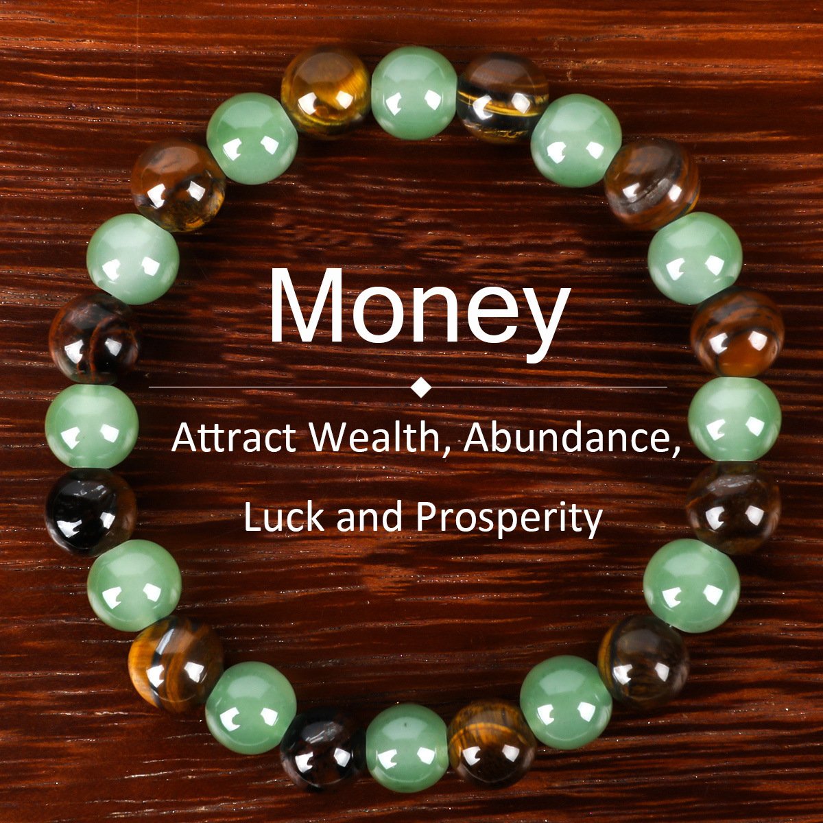 🍀-💰Money Attraction Bracelet with Green Aventurine & Tiger Eye