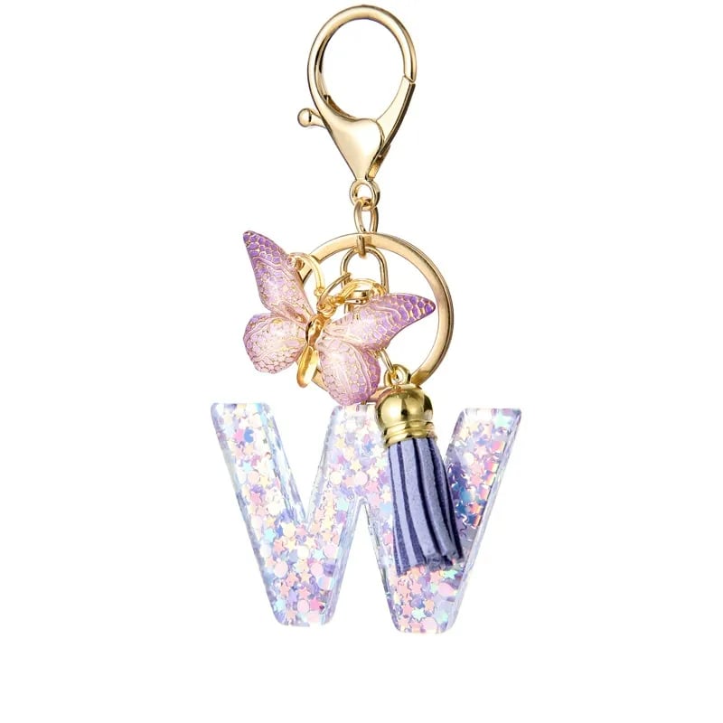 🔥Butterfly Letter Keychain Tassel Design Vibrant Durable Lightweight Gift