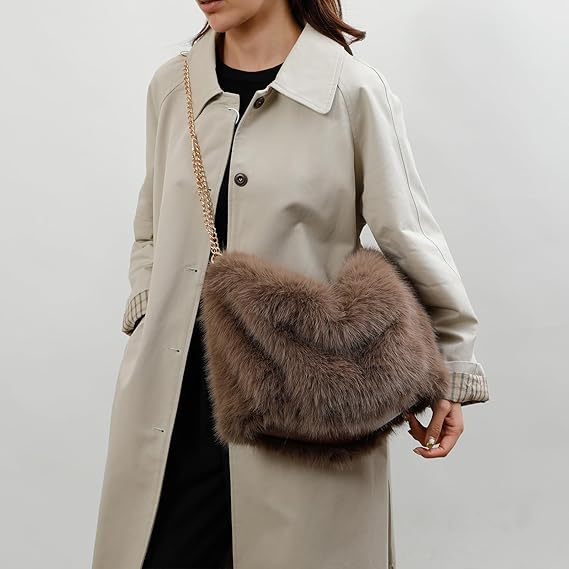 🍂New fashion trend retro plush bag 👜 Crossbody Chain Bag