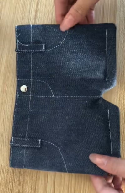 Mini Jeans Shaped Wallet - Denim Bifold Wallet for Men & Women