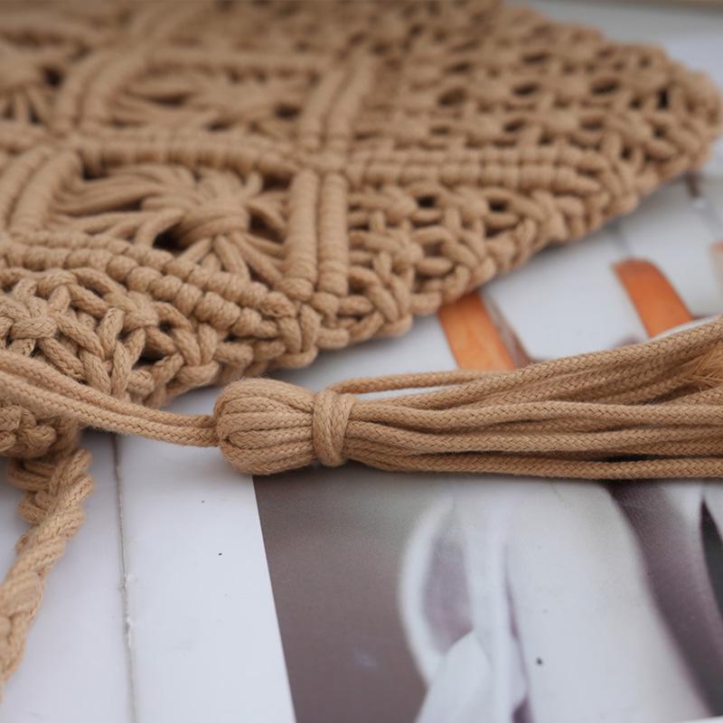 💥Minimalist Tassel Women's Clutch – Retro Cotton Rope Woven Bag, Summer Vacation Boho Beach Purse