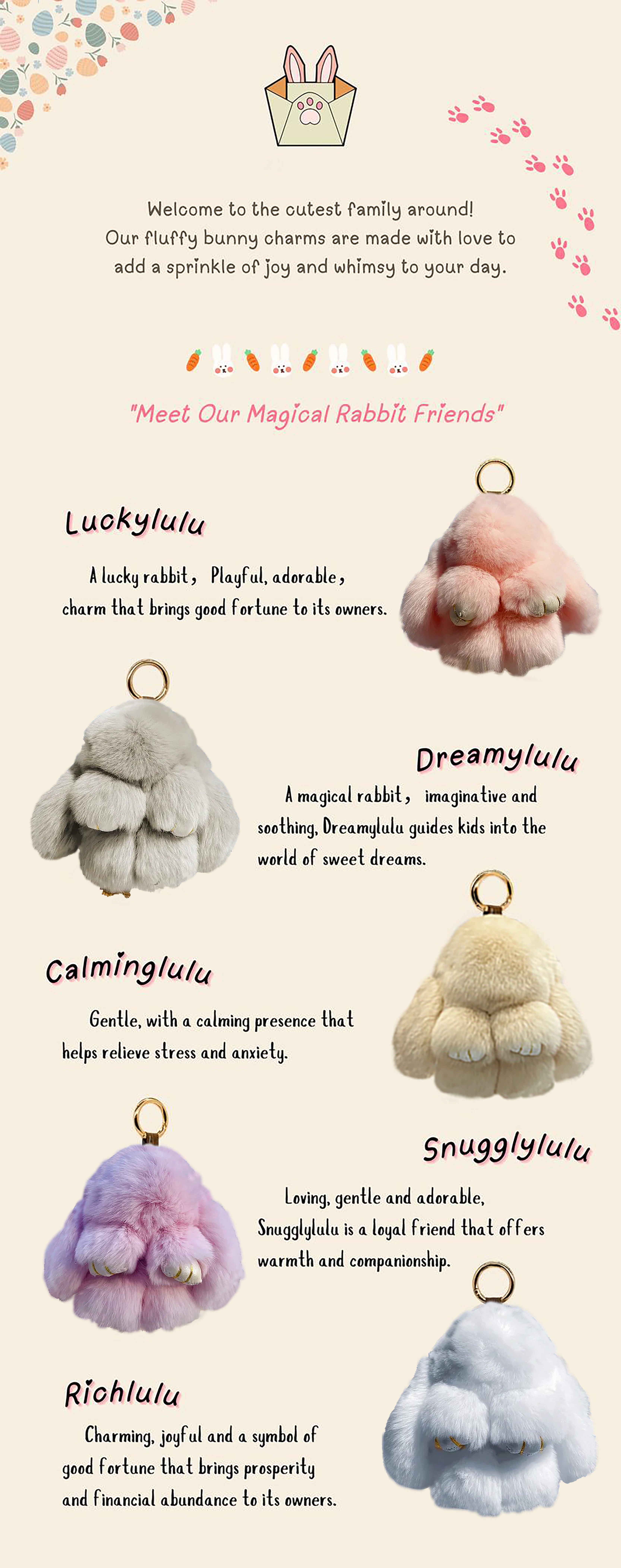 🐰 Handmade Soft Bunny PomPom Charms