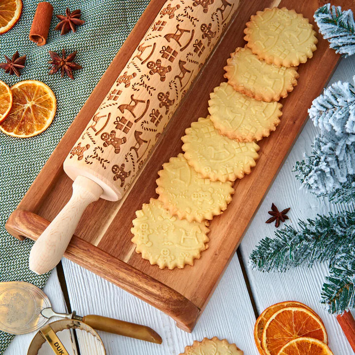 🍪CREATIVE EMBOSSING ROLLING PIN