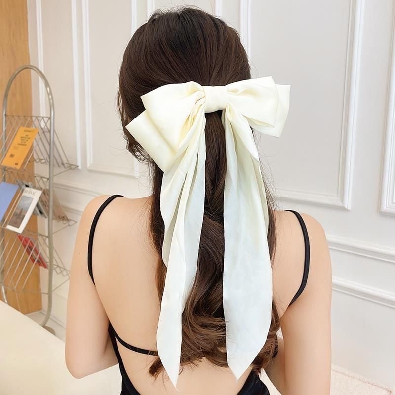 🔥Large Bow Hair Clip for Women – Wedding & Everyday Ponytail Accessory with Long Tail