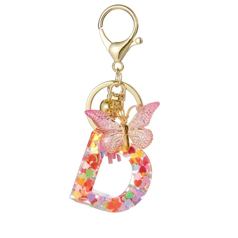 🔥Butterfly Letter Keychain Tassel Design Vibrant Durable Lightweight Gift