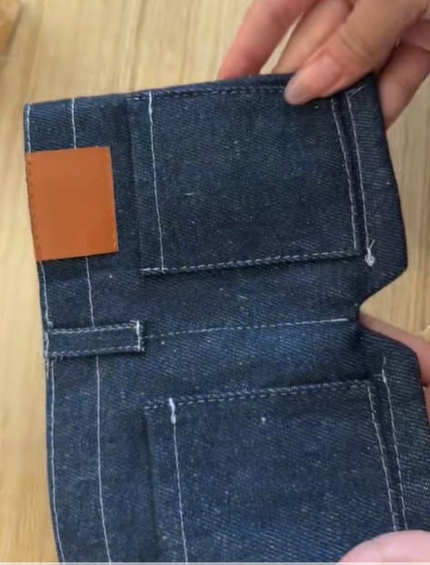Mini Jeans Shaped Wallet - Denim Bifold Wallet for Men & Women