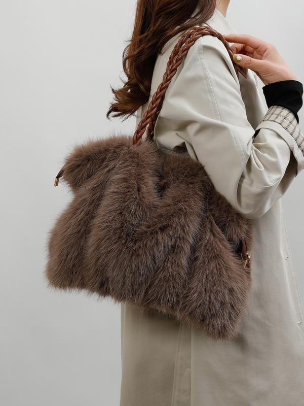 🍂New fashion trend retro plush bag 👜 Crossbody Chain Bag