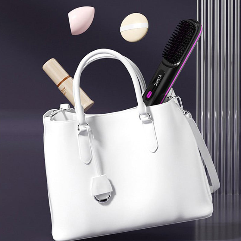 🔥Hot Sale 40% Off🔥Wireless Ceramic Heating Hair Straightening Comb