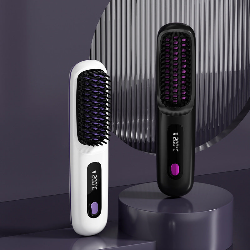 🔥Hot Sale 40% Off🔥Wireless Ceramic Heating Hair Straightening Comb
