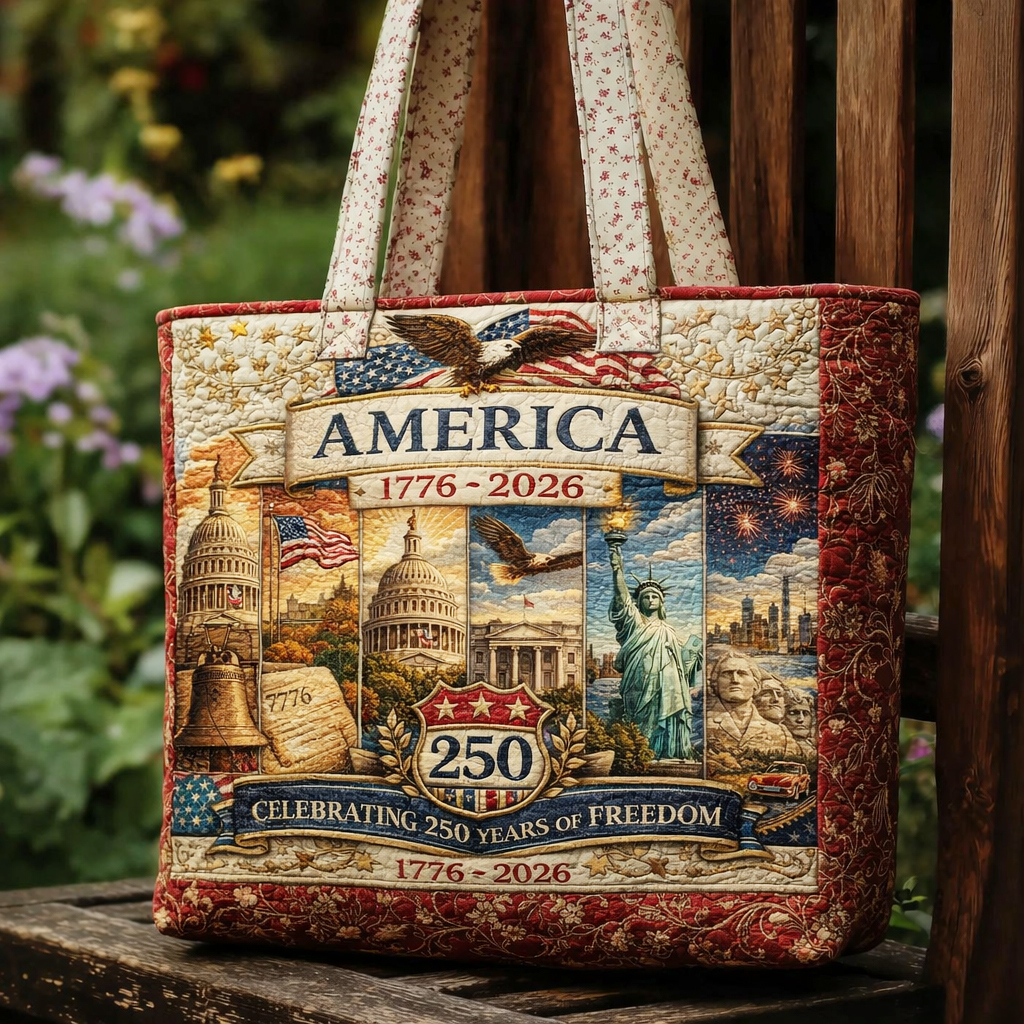 US 250th Anniversary Casual Quilted Tote Bag