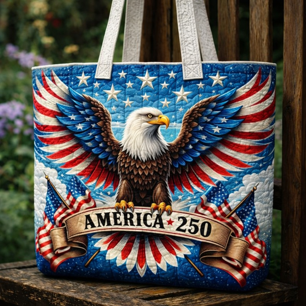 US 250th Anniversary Casual Quilted Tote Bag
