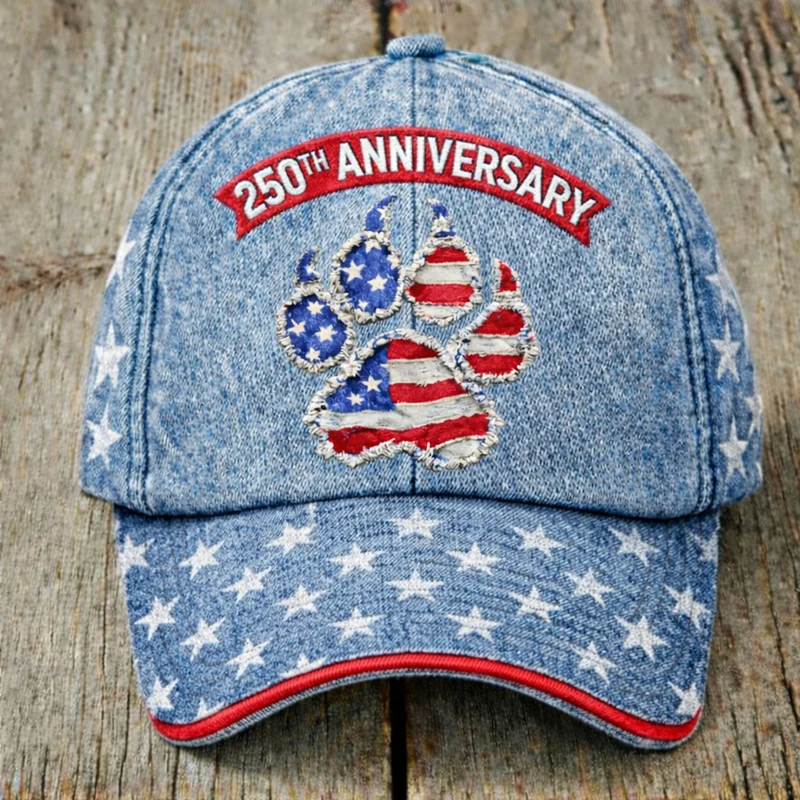 US 250th Anniversary Cute Paw Print Casual Hat