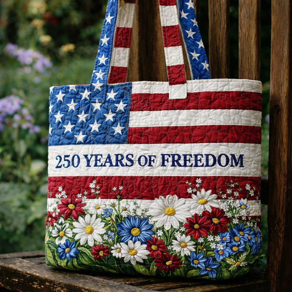 US 250th Anniversary Casual Quilted Tote Bag