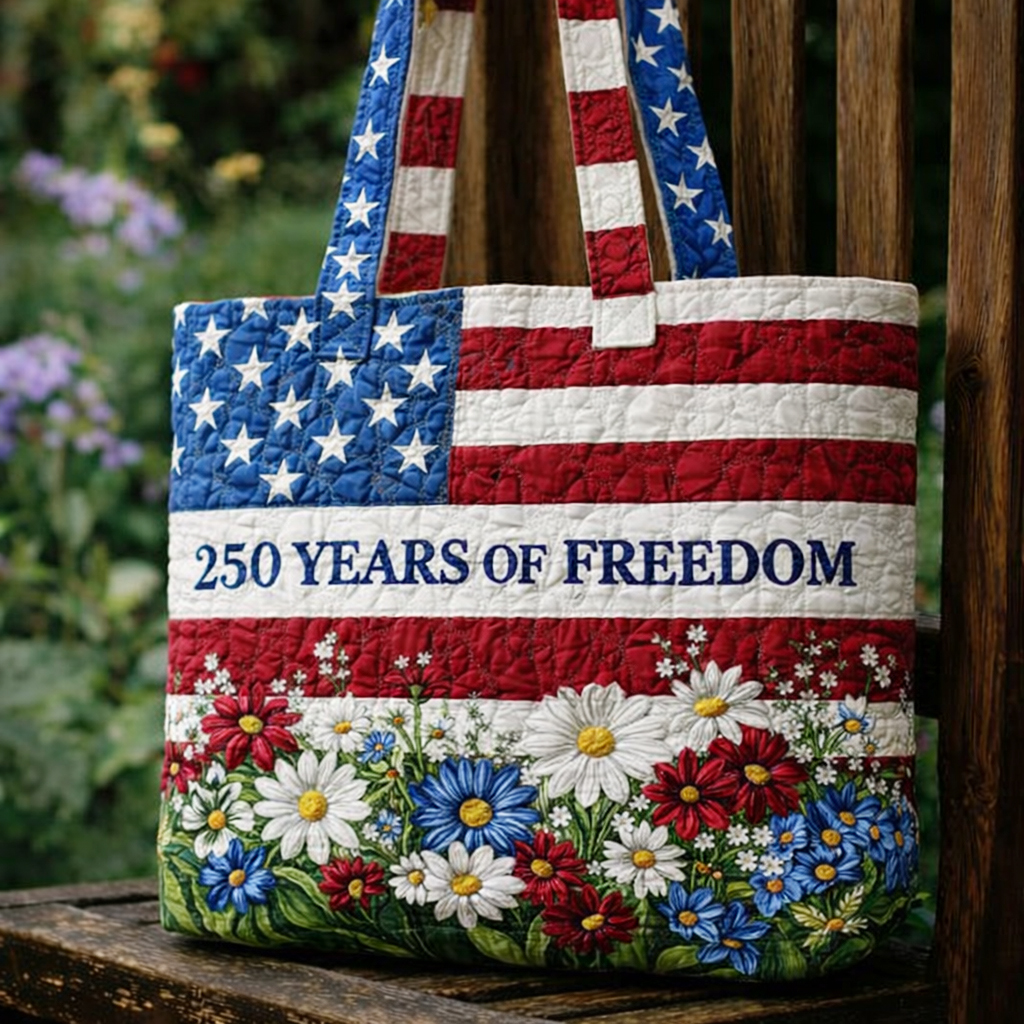 US 250th Anniversary Casual Quilted Tote Bag