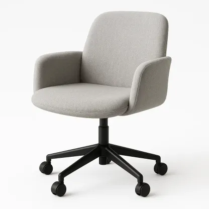 Silla giratoria de oficina con tapizado de poliéster gris
