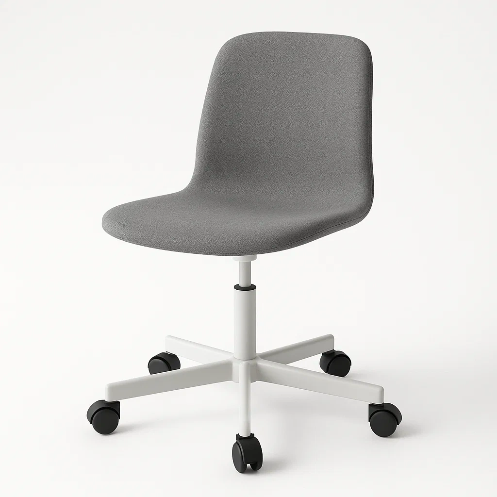 Silla de oficina giratoria tela poliéster gris con ruedas