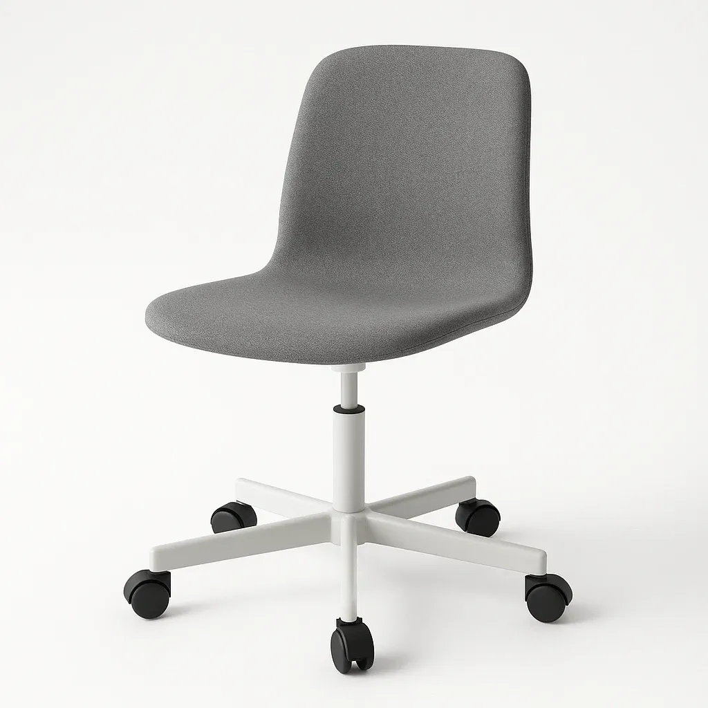 Silla de oficina giratoria tela poliéster gris con ruedas