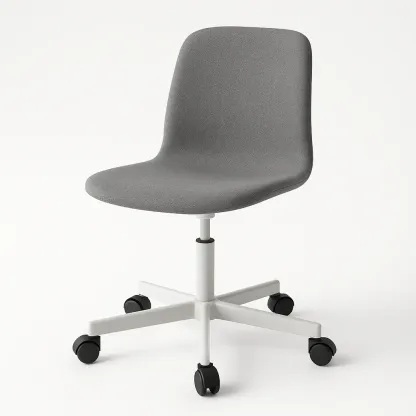 Silla de oficina giratoria tela poliéster gris con ruedas