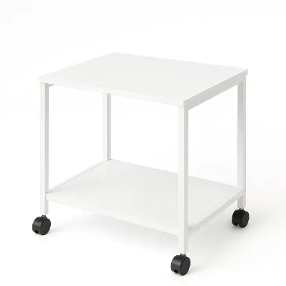 Soporte para impresora de metal con ruedas blanco 55x35x74 cm