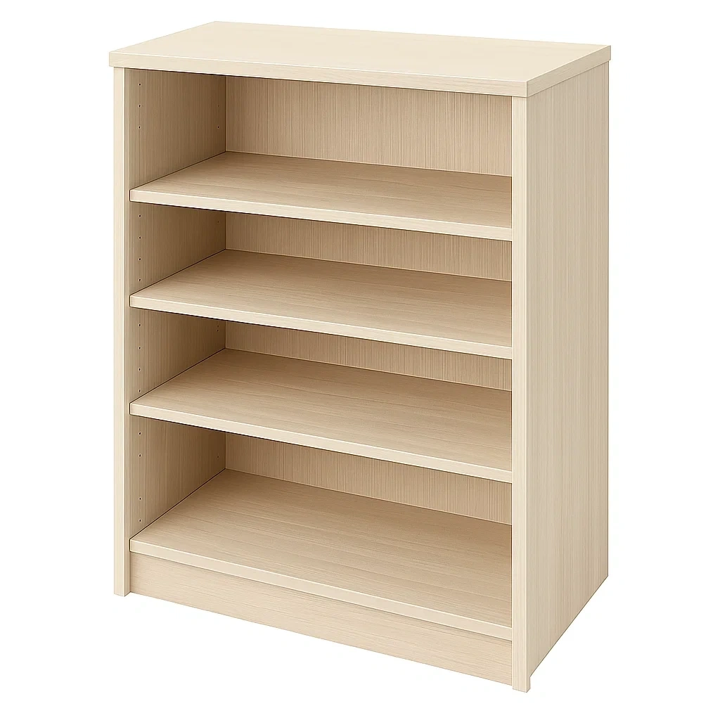 Librería de madera contrachapada beige 4 niveles 80x28x106 cm