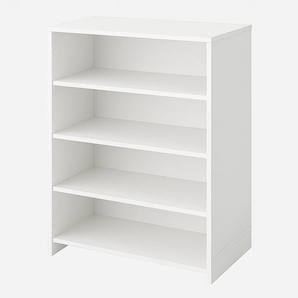 Librería de MDF blanco 4 niveles 80x28x106 cm
