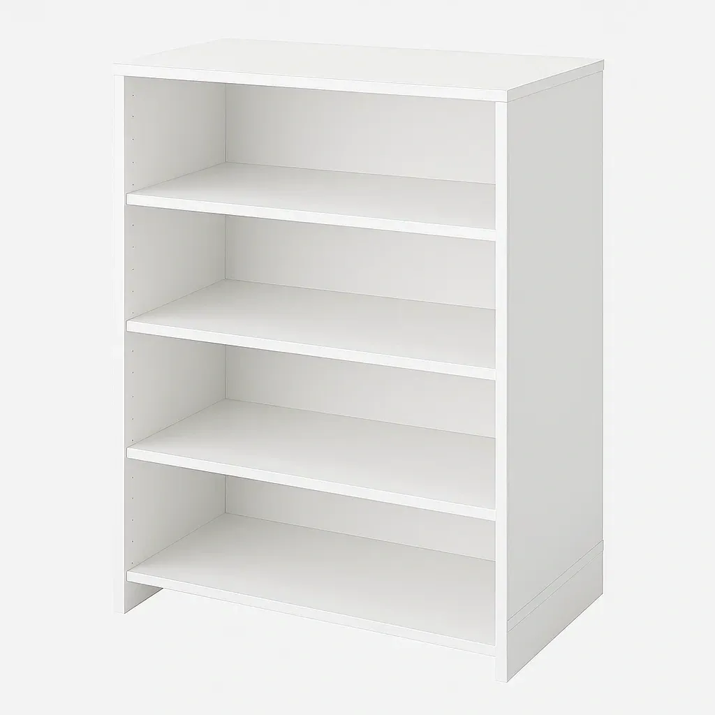 Librería de MDF blanco 4 niveles 80x28x106 cm