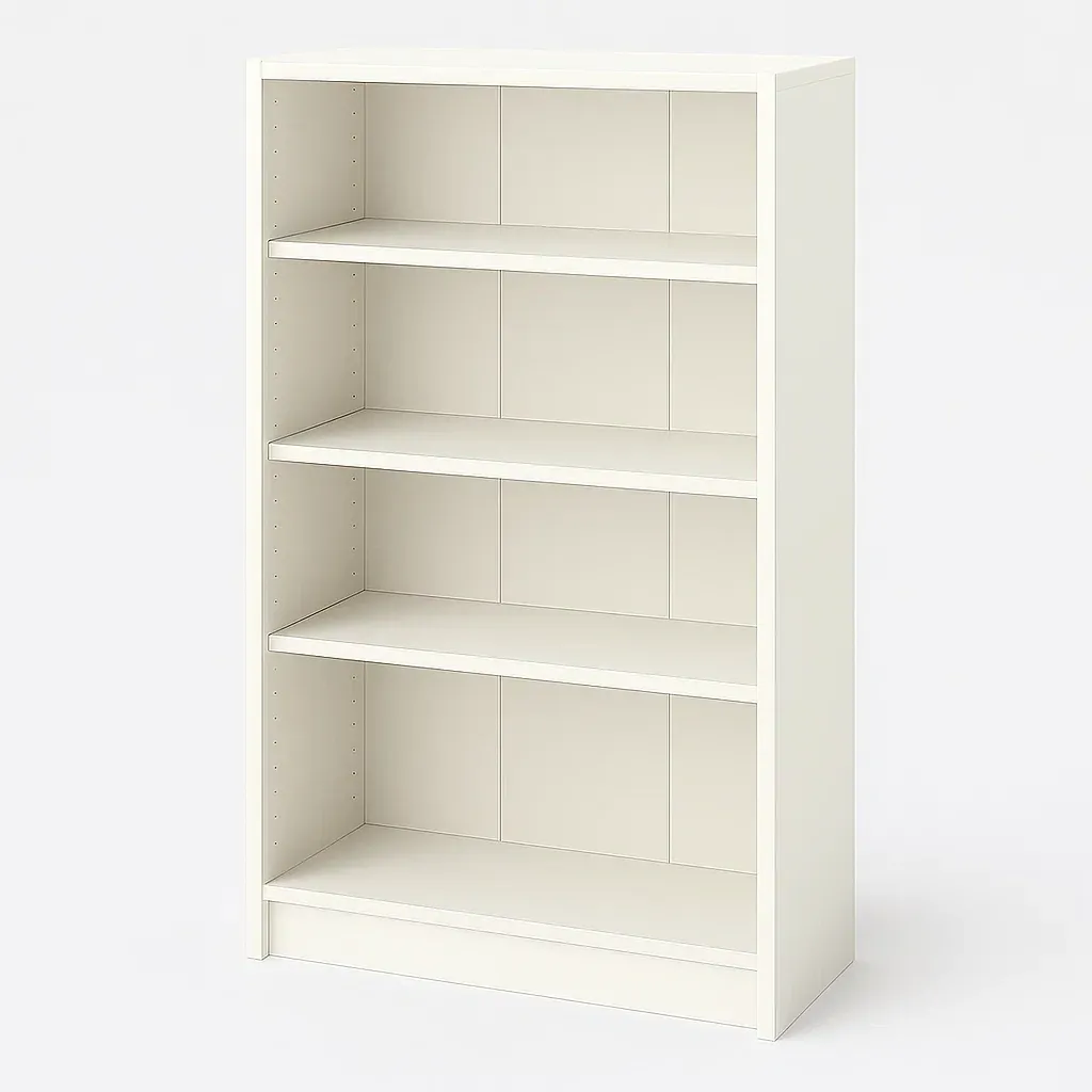 Librería de melamina blanco con 4 estantes