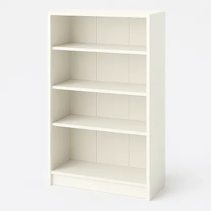 Librería de melamina blanco con 4 estantes