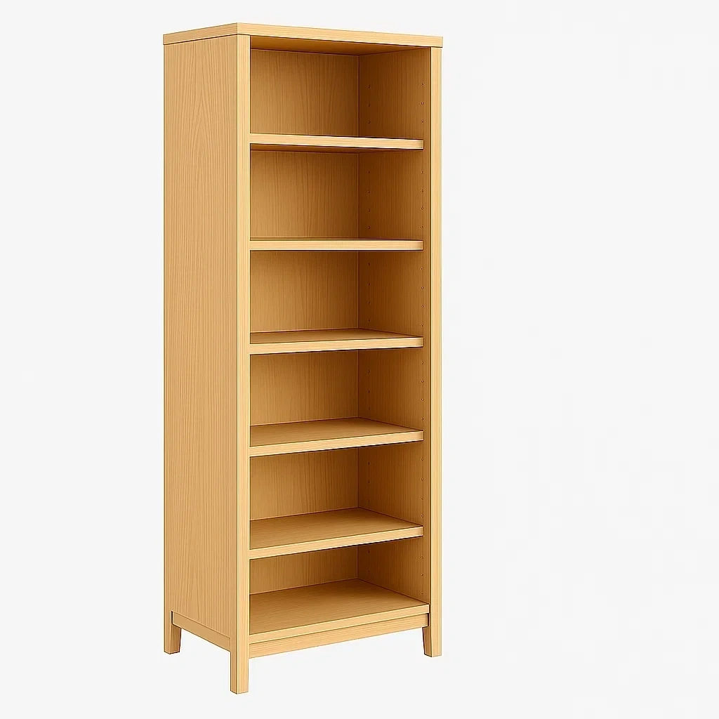 Librería de madera MDF color madera natural 6 estantes