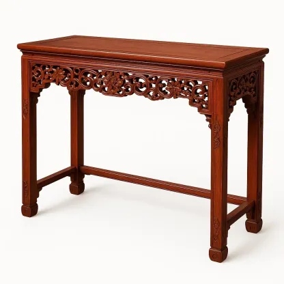 Consola de entrada de madera tallada 90x40x80 cm