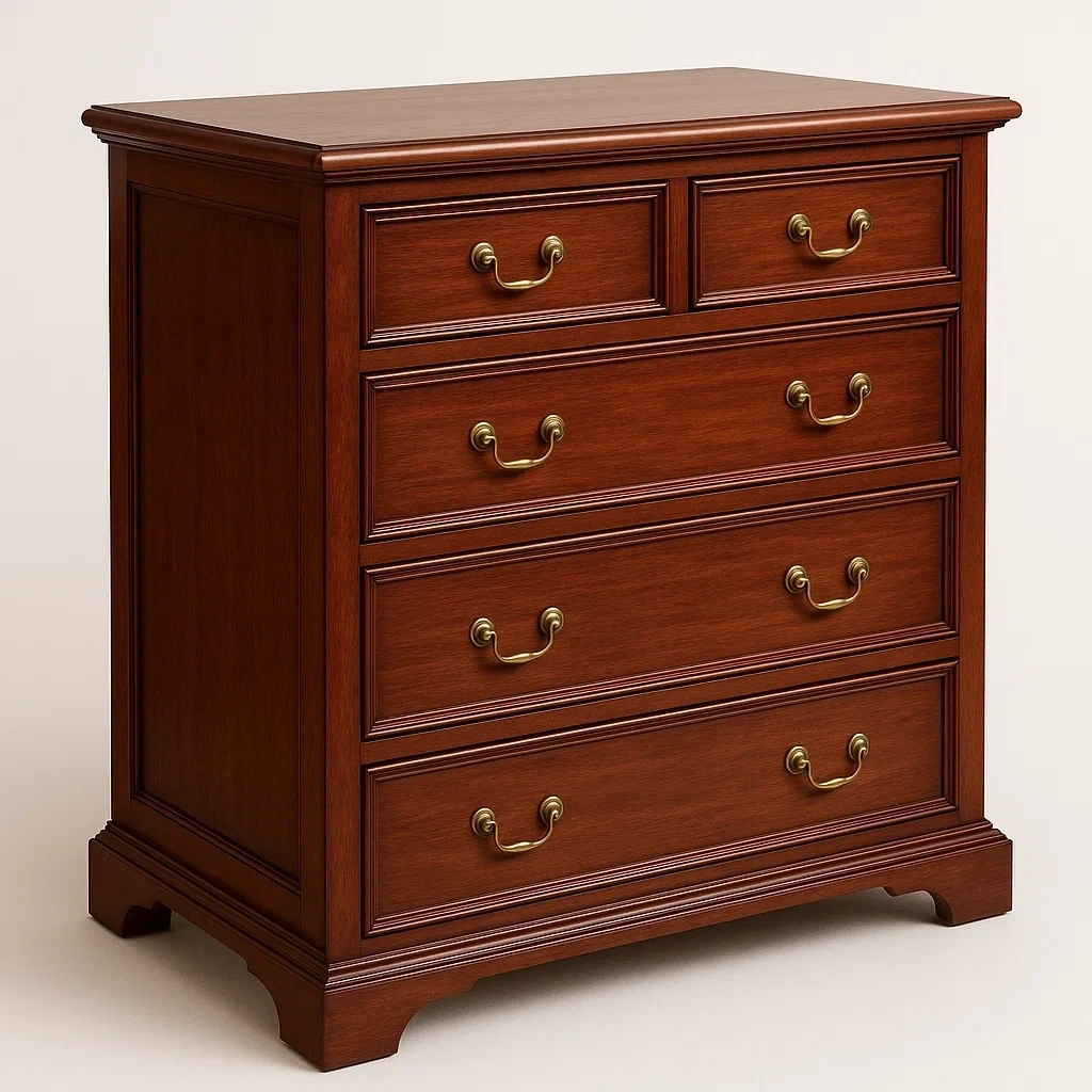 Cómoda de Madera de Caoba con Tiradores de Latón 100x50x90 cm