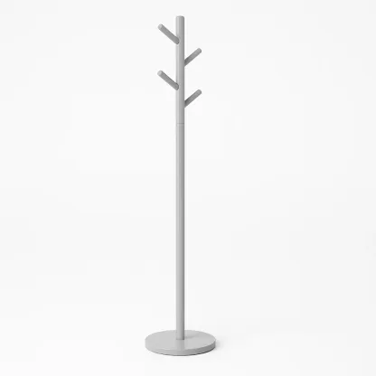 Perchero de ropa de Acero Gris con Base Redonda