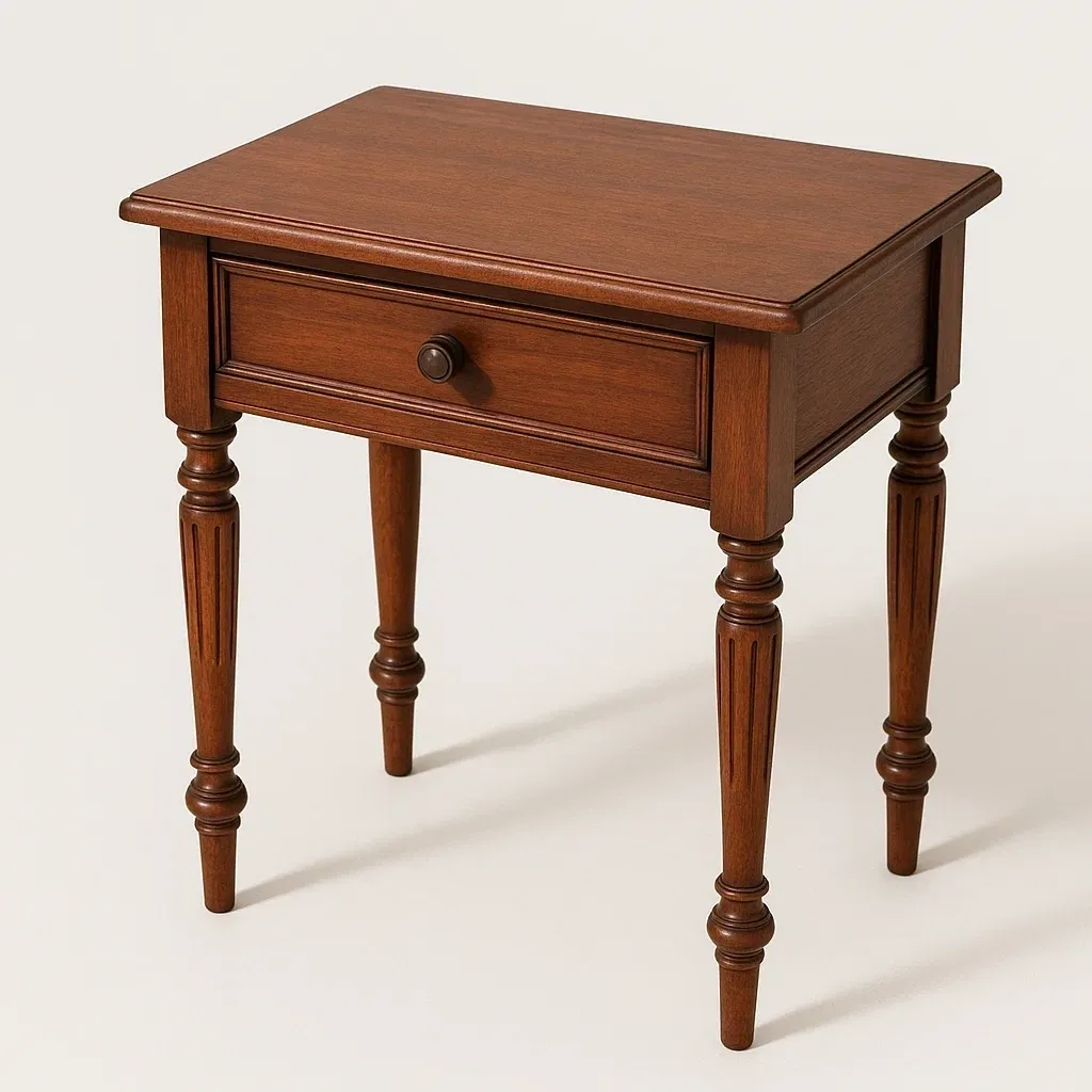 Mesa auxiliar de madera con cajón 45x35x60 cm