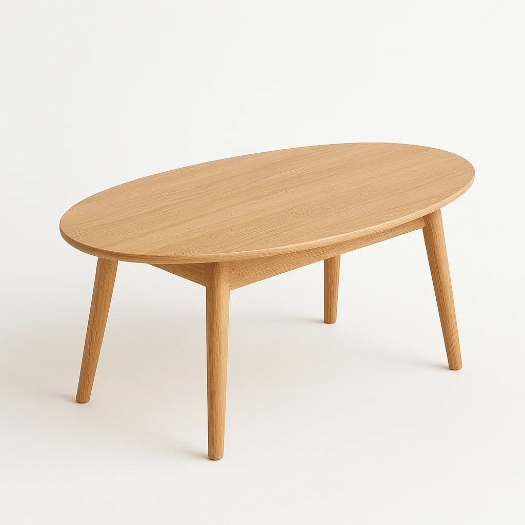 Mesa de centro de café ovalada de madera